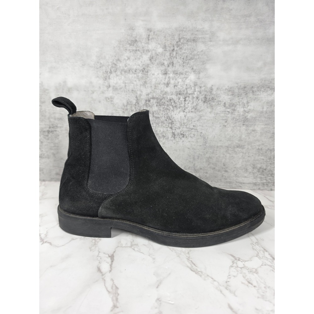 AllSaints Mens Creed Suede Chelsea Ankle Boots 13 Black Pull On MF558Z Portugal